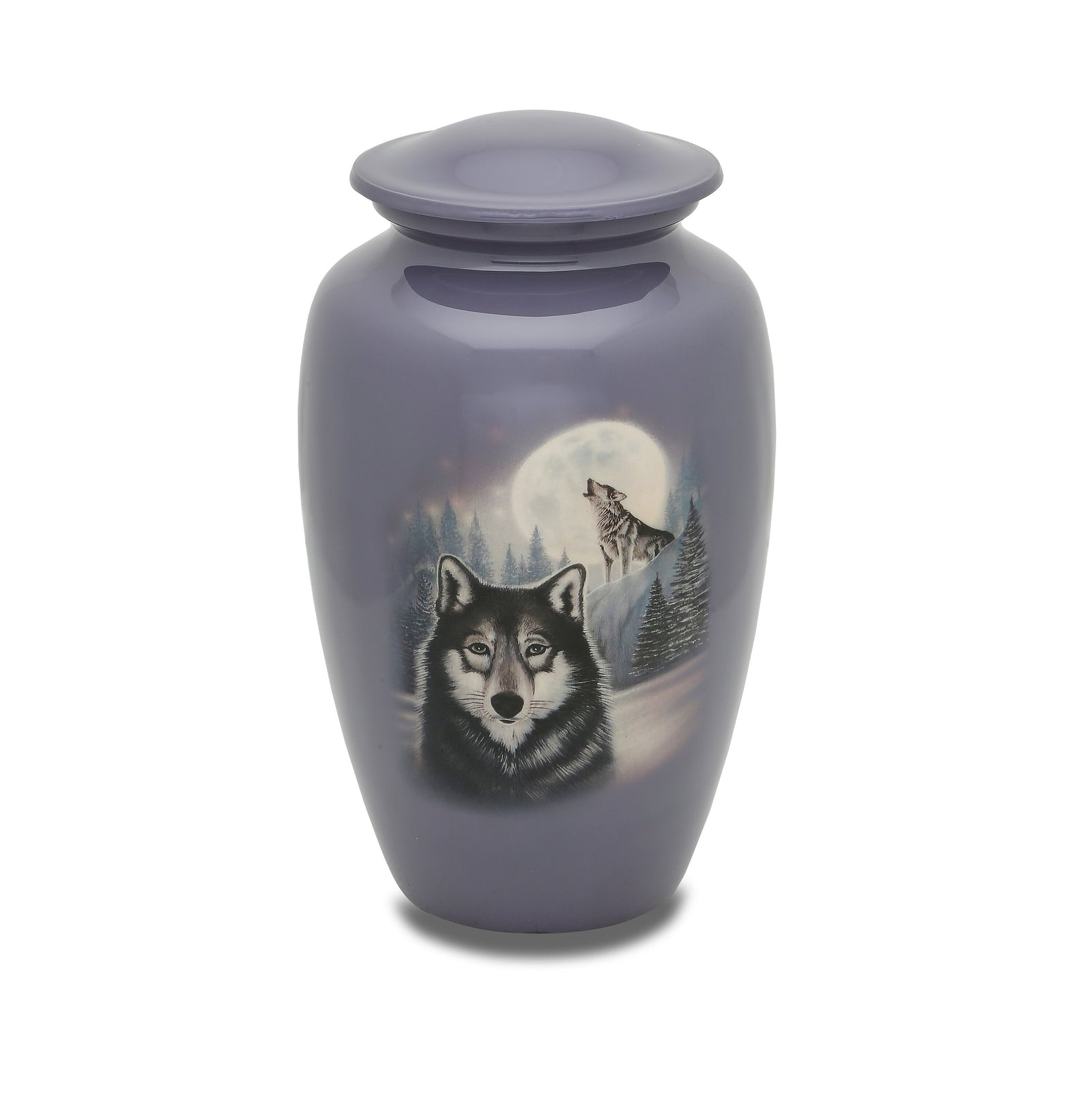 Moonlit Wolf Urn Set - Adult Cremation Urn For Ashes with two keepsake urns - Woof & Moon