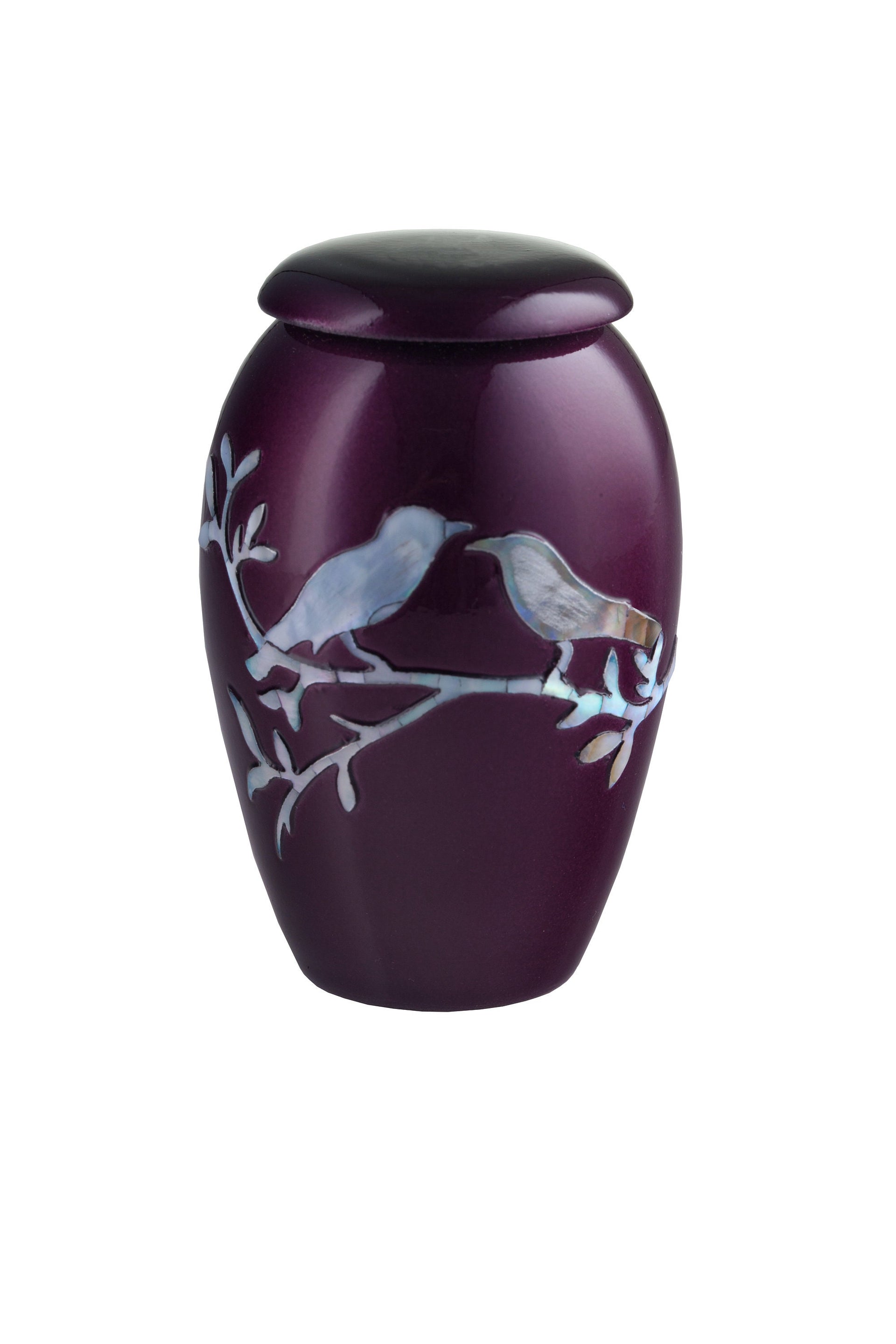 Purple Dove  - Cremation Keepsake - Mother of Pearl
