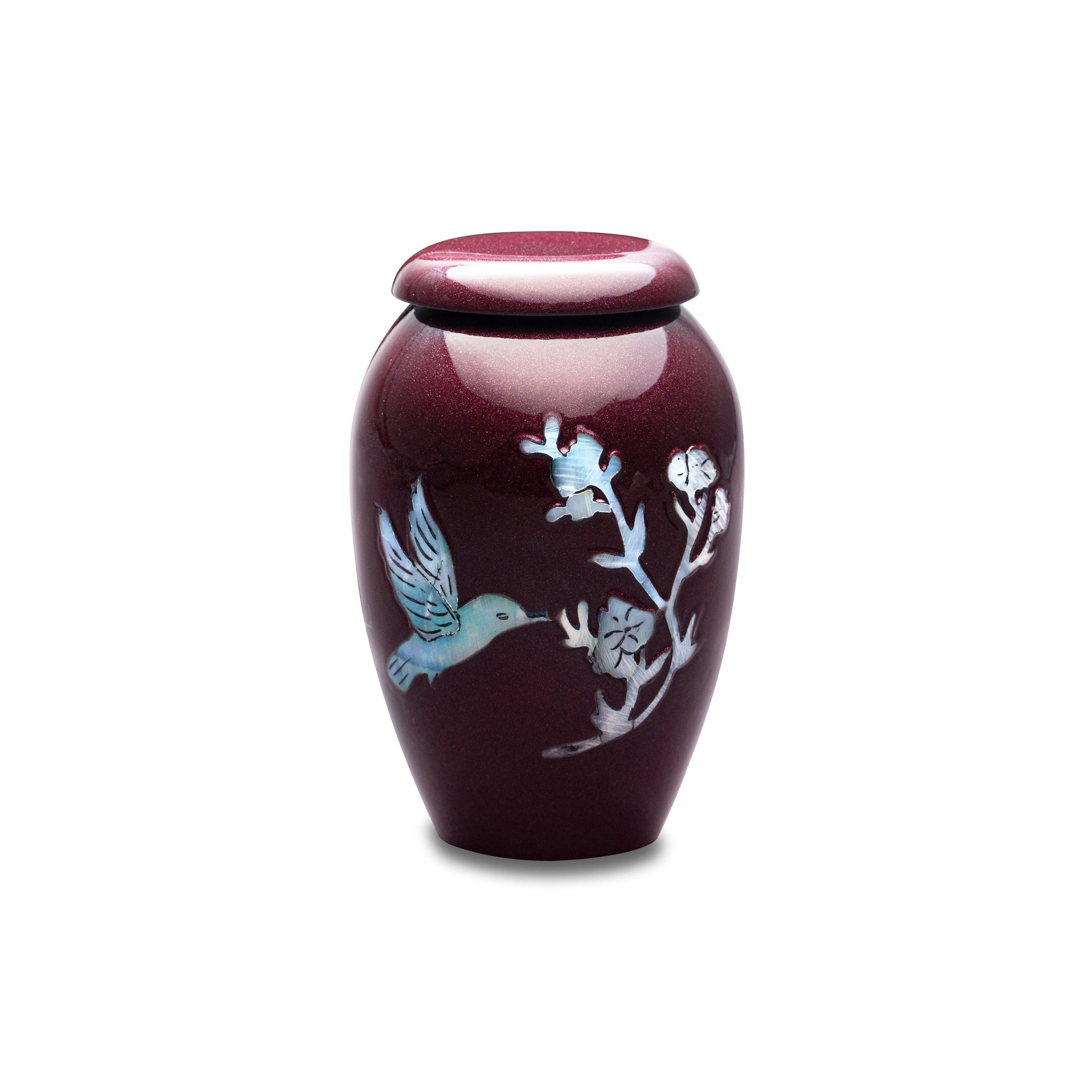 Burgundy Hummingbird Token Urn