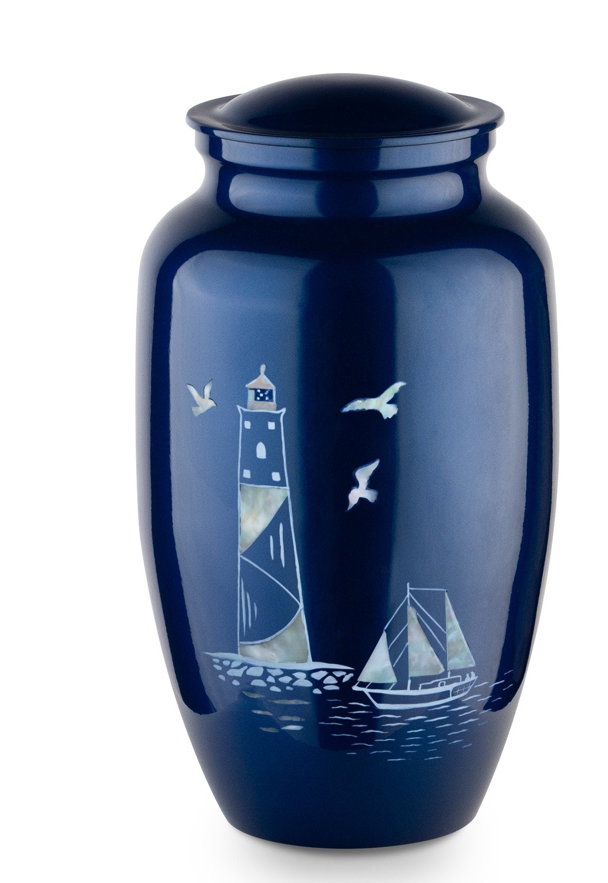Lighthouse - Adult Cremation Urn For Ashes - Mother of Pearl
