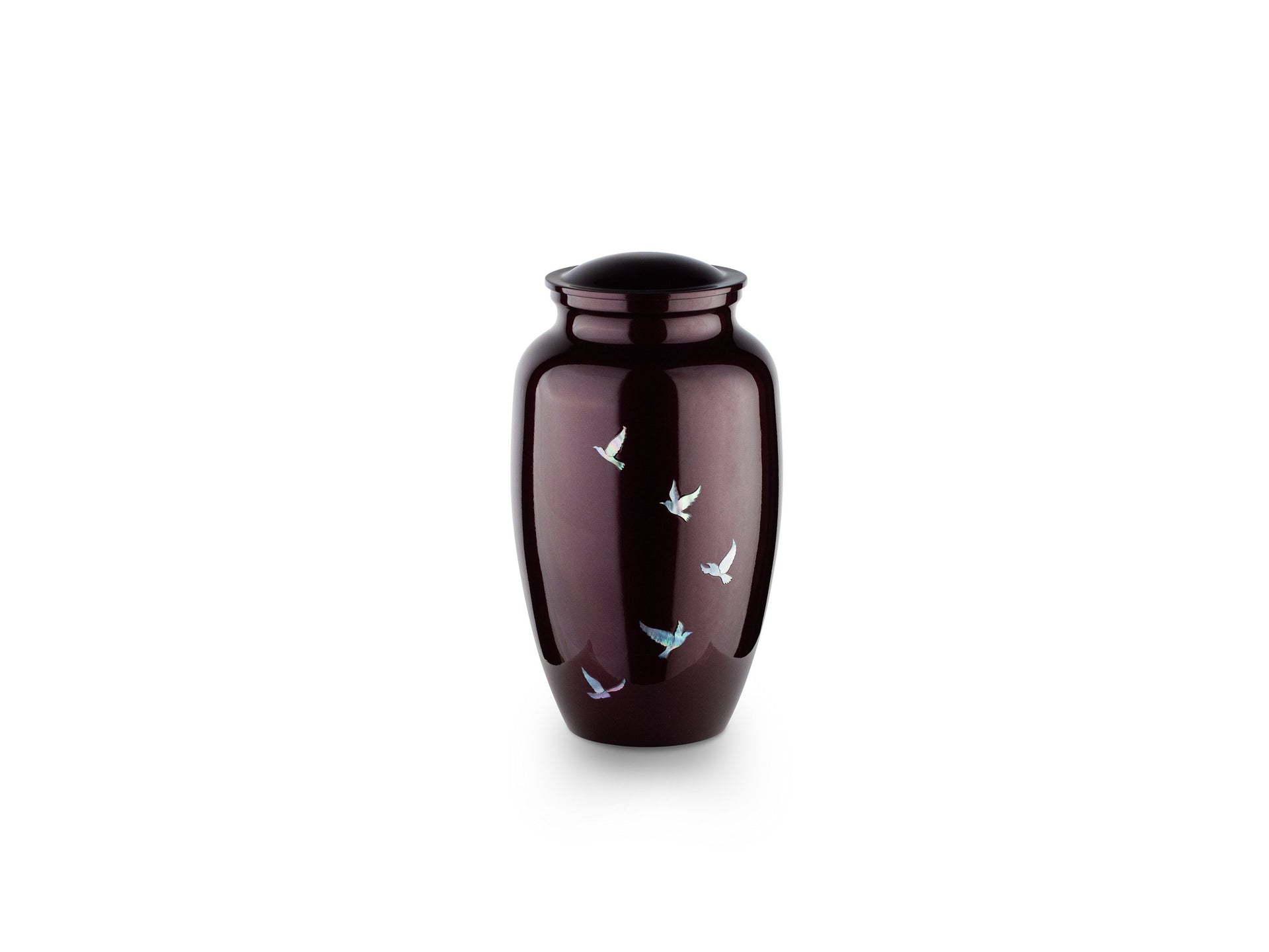 Burgundy Cycle of Life - Adult Cremation Urn For Ashes - Mother of Pearl