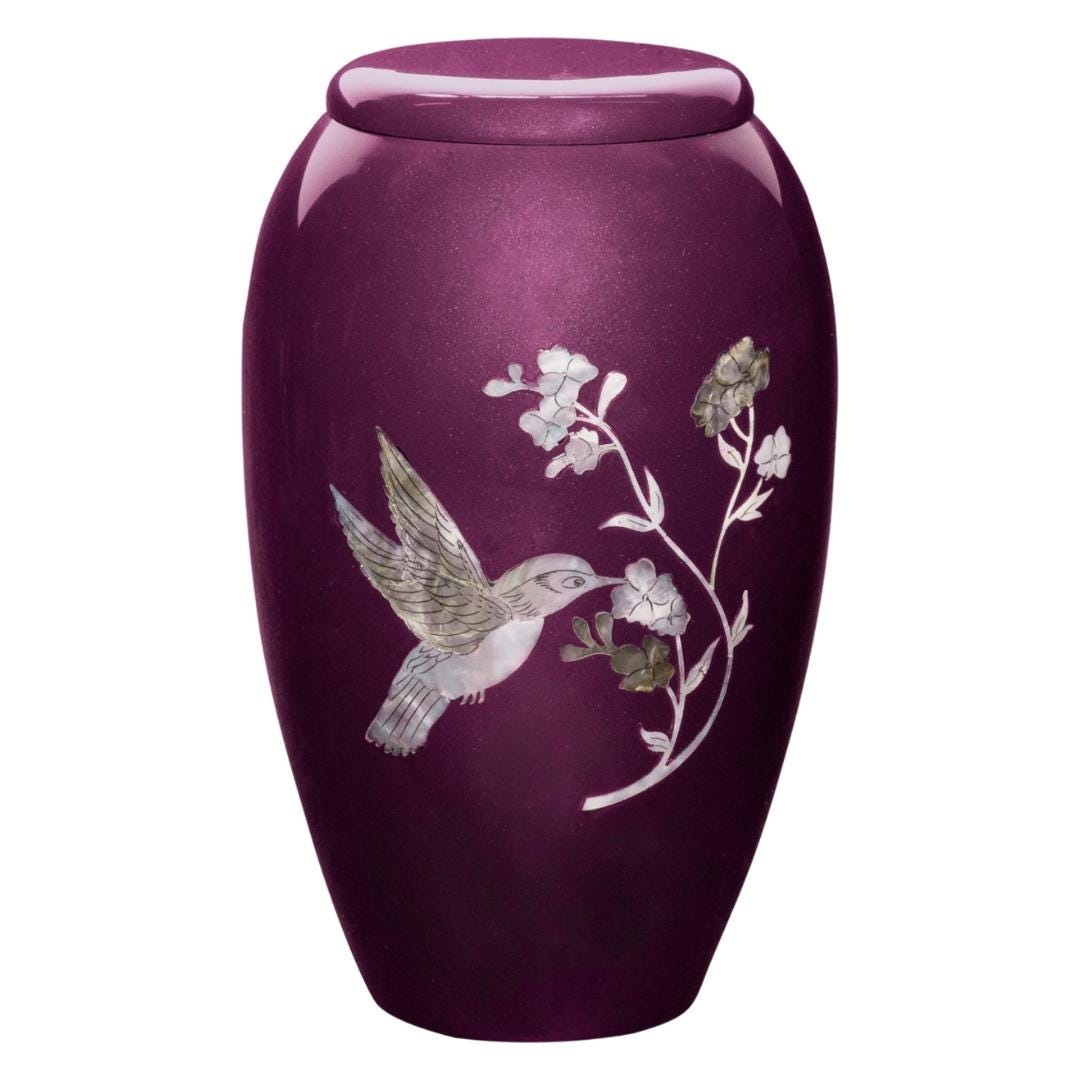 Burgundy Hummingbird Adult Urn